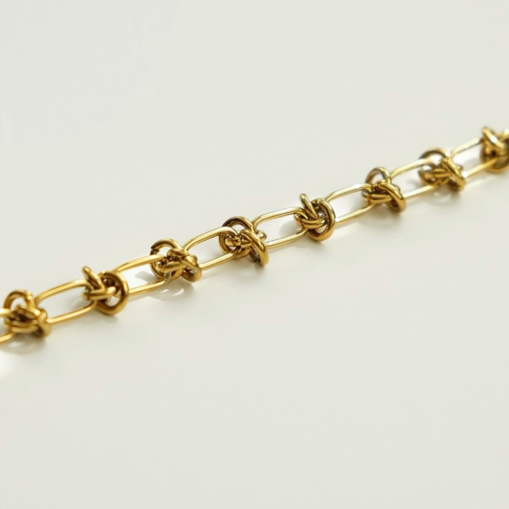 Link Choker Necklace | Gold Plated Stainless Steel Necklace - Picture 2 of 4